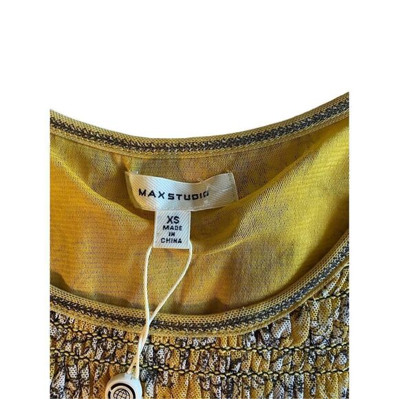 max studio NWT women’s sleeveless, yellow, floral, smart blouse, size XS - Picture 3 of 4